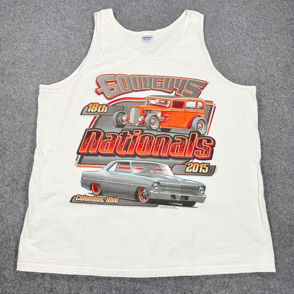 Goodguys 18th Nationals 2015 Columbus Ohio Tank Top Mens XL White Car Graphic